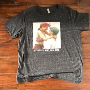 “If You’re a bird, I’m a bird” quote from the Notebook tee.